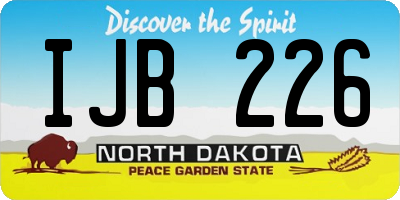 ND license plate IJB226