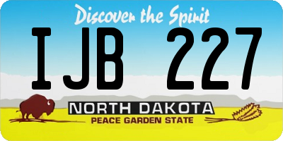 ND license plate IJB227