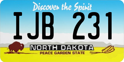 ND license plate IJB231