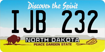 ND license plate IJB232