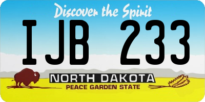 ND license plate IJB233