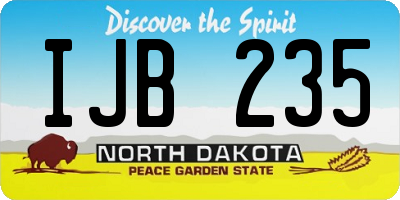 ND license plate IJB235