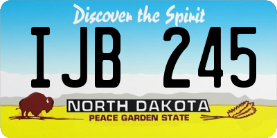ND license plate IJB245
