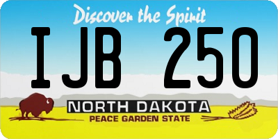 ND license plate IJB250