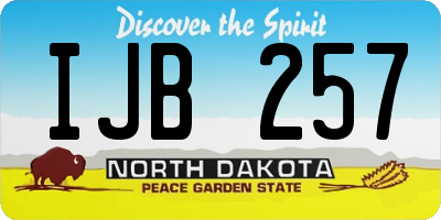 ND license plate IJB257