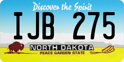 ND license plate IJB275