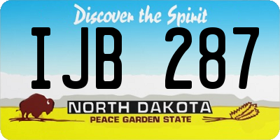 ND license plate IJB287