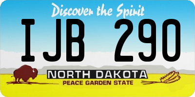 ND license plate IJB290