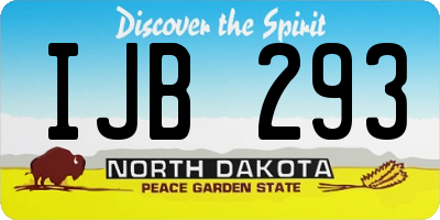 ND license plate IJB293