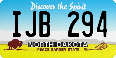 ND license plate IJB294