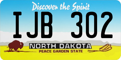 ND license plate IJB302