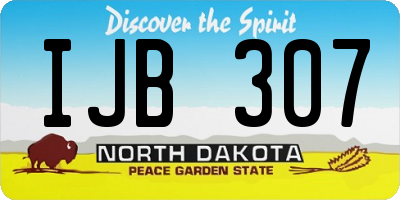 ND license plate IJB307
