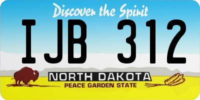 ND license plate IJB312