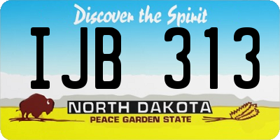 ND license plate IJB313