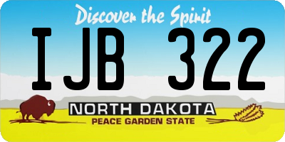 ND license plate IJB322