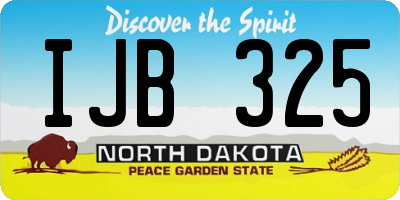 ND license plate IJB325