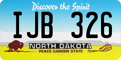 ND license plate IJB326
