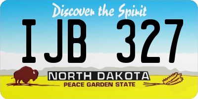 ND license plate IJB327