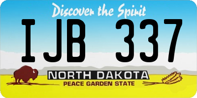 ND license plate IJB337