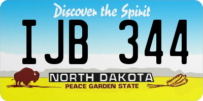 ND license plate IJB344