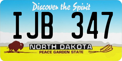 ND license plate IJB347
