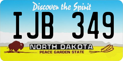 ND license plate IJB349