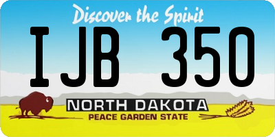 ND license plate IJB350