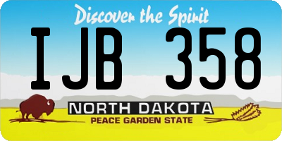ND license plate IJB358