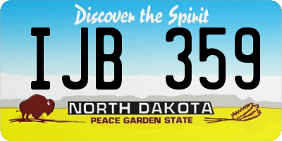 ND license plate IJB359