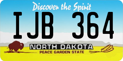 ND license plate IJB364