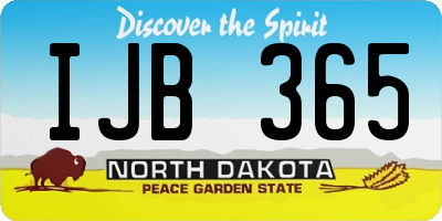 ND license plate IJB365