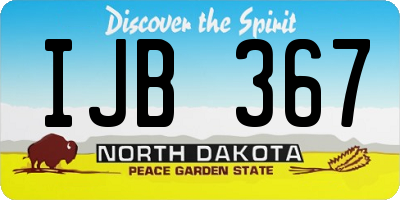 ND license plate IJB367