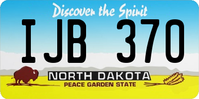 ND license plate IJB370