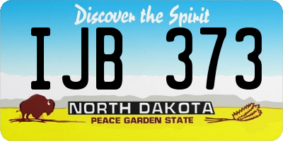 ND license plate IJB373