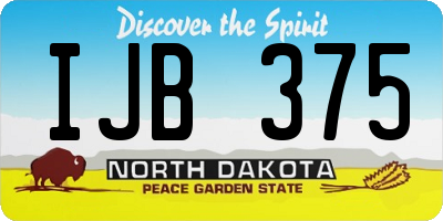 ND license plate IJB375