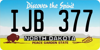 ND license plate IJB377