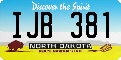 ND license plate IJB381