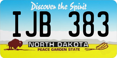 ND license plate IJB383