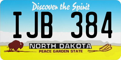 ND license plate IJB384