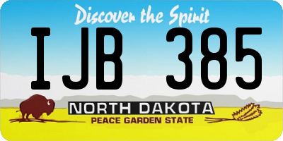 ND license plate IJB385
