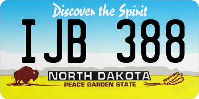 ND license plate IJB388