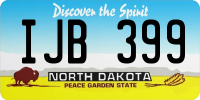 ND license plate IJB399