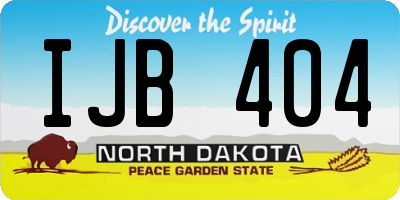 ND license plate IJB404