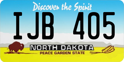 ND license plate IJB405
