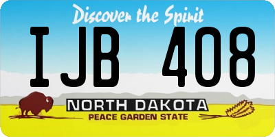 ND license plate IJB408