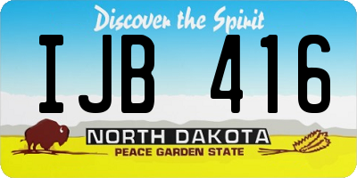 ND license plate IJB416
