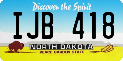 ND license plate IJB418