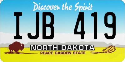 ND license plate IJB419