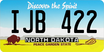 ND license plate IJB422