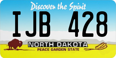 ND license plate IJB428